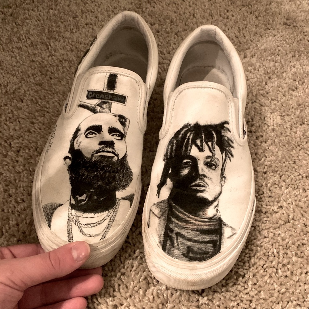 Custom RIP NIPSEY RIP JUICE WRLD Vans Sz 10 1of1